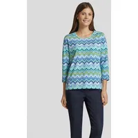 Rabe T-Shirt Zick-Zack Muster in Grün für Damen -