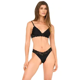 Only ONLCHLOE LACE Tanga 3 St. Schwarz XS (34)