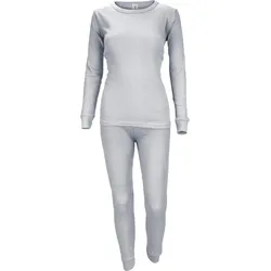 Thermounterwäsche Damen Set | Unterhemd + Unterhose | Innenfleece | Grau S