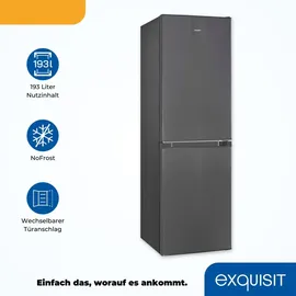 Exquisit KGC195-65-NF-330E Kühl-Gefrierkombination (193 l, 1575 mm hoch, Inoxlook-az)