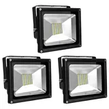 3pcs 30W SMD LED Strahler Fluter,Greenmigo 30W SMD LED Strahler Fluter,IP65 Flutlicht Leuchtmittel Baustrahler Scheinwerfer Warmweiß Wandstrahler ... - Schwarz