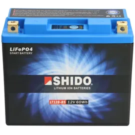 SHIDO LT12B-BS Lithium-Motorradbatterie 5Ah 12V YT12B-BS