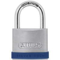 ABUS Vorhängeschloss Silver Rock 5/40 gl.-6404 - gleichschließend - aus massivem Zink und mit Silikon Schutzrahmen - Kellerschloss u. v. m. - ABUS-Sicherheitslevel 5 - Blau/Silber