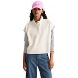 Marc O'Polo Marc OߴPolo Denim Damen Kurzarm-Poloshirt aus Baumwolle Wide Fit, Weiß (Silky White), XL - XL