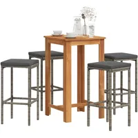 vidaXL Gartenbar-Set 5-tlg. Grau