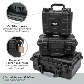 HMF ODK100 Outdoor-Fotokoffer, Transportkoffer mit Rasterschaumstoff, 57 x 41,5 x 21,5 cm