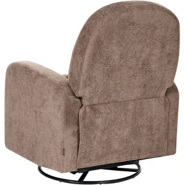 Beliani Schaukel-Fernsehsessel FEBE Stoff 77 x 102 x 90 cm Braun drehbar