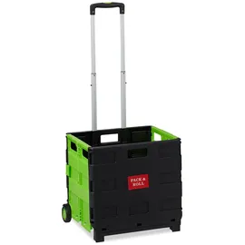 Relaxdays Einkaufstrolley klappbar grün 50 x 48 x 12 cm