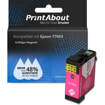 Druckerpatrone kompatibel mit Epson T7603 - Kräftiges Magenta