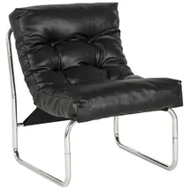 KADIMA DESIGN Clubsessel, Schwarz Textil, Kufe, 60x76x71 cm, Wohnzimmer, Sessel, Polstersessel