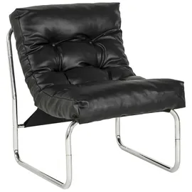 KADIMA DESIGN Clubsessel, Schwarz Textil, Kufe, 60x76x71 cm, Wohnzimmer, Sessel, Polstersessel