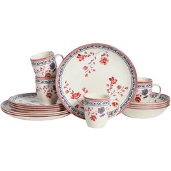 Kombiservice CREATABLE "Cottage, Kombi-Service 16-tlg", bunt, 16 tlg., Steingut, Geschirr-Sets, Blumenmotive
