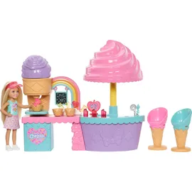 Barbie Chelsea Eisstand-Spielset mit Chelsea-Puppe (JMJ42)
