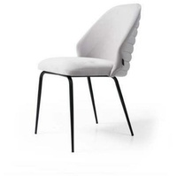JVmoebel Stuhl Weißer Edelstahl Stuhl Luxuriöser Einsitzer Designer Küchenstuhl (1 St), Made in Europa weiß