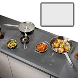 BEELUKY Große Induktion Schutzmatte 80x52cm Induction Cooker Silikonmatte Silikon Induktionskochfeld Schutzmatte Multifunktionale Silikonmatten Kochfeld-Kratzschutz für Induktionsherd(Weiß)