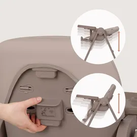 lionelo Linn Plus Hochstuhl Baby 2 in 1 bis 15 kg, Kinderhochstuhl mit Liegefunktion ab Geburt, Klappbar, Rollen, Einhandverstellung, 6 Hoehenstufen, 3 Rueckenlehnenpositionen, Spuelmaschinentablett