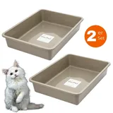 GarPet 2x Katzenklo Katzentoilette offen ohne Deckel Katzen Schalentoilette Klo Toilette Zubehör Doppelpack Sparpaket