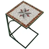 Gravidus Beistelltisch AMARILLO Metall Mosaik Gartentisch Braun Grau