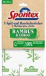 Spontex Bambus-Reinigungstuch 30 cm Grün, Weiß 5 Stück