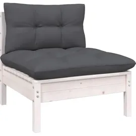 vidaXL Garten-Lounge-Set 10-tlg. weiß Kiefernholz