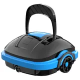 Poolroboter Akku Ohne Kabel Poolsauger Roboter mit Dual-Antriebsmotoren Und Doppelfiltration, Poolroboter Akku Robotersauger für Flachem Boden Aufstellpools bis 50 m2 Saugroboter Automatisches Parken