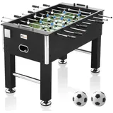 SAMAX Kickertisch / Tischfußball aus Holz mit 2 Getränkehalter LEGEND in Schwarz