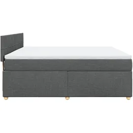 vidaXL Boxspringbett 180 x 200 cm Dunkelgrau