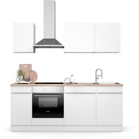 OPTIFIT Küche »Safeli«, Breite 210 cm, wahlweise mit oder ohne Hanseatic-E-Geräte, weiß