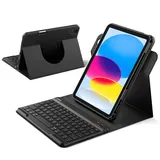 Inateck Hülle mit Tastatur für iPad 11 (A16 2025), iPad 10 (2022) Schwarz