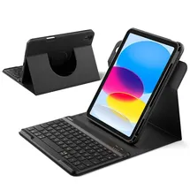 Inateck Hülle mit Tastatur für iPad 11 (A16 2025), iPad 10 (2022) Schwarz