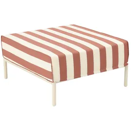 Oviala Gestreifter Pouf modulare Gartenmöbel orange
