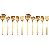 Edelstahl Küchenhelfer 10-teilig Kelle Set Küchenhelfer Gold