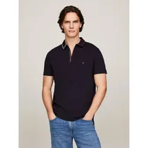 Tommy Hilfiger Poloshirt RWB ZIP PLACKET TIPPING REG POLO mit kontrastfarbenen Streifen am Kragen blau M