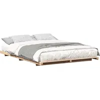 VidaXL Bodenbettgestell Braun 160 x 200 cm Massivholz Kiefer