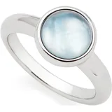 LEONARDO Ring Bea grey, blue« mit Glasstein - mit Perlmutt blau
