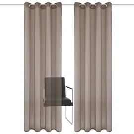 OTTO home Gardine OTTO HOME "XANA" Gr. 2, grau (taupe), B:145cm H:175cm, Voile, Polyester, Gardinen, Gardine, Bestseller, einfarbig, 1 bzw. 2er Set, pflegeleicht, Bestseller