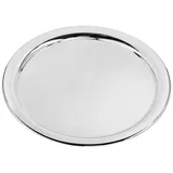 Edzard Tablett Porto, rund, edel versilbert, anlaufgeschützt, Dekotablett, Kerzentablett, Durchmesser 32 cm