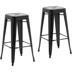Barhocker - 2er-Set - Schwarz - Royal Catering RCBS-M2