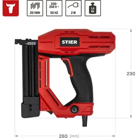 Stier Elektro-Kombi-Tacker TK-18 230 V mit 400 Nägeln und Klammern