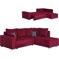 Roller Ecksofa - red - Cord - Liegefunktion - beidseitig montierbar