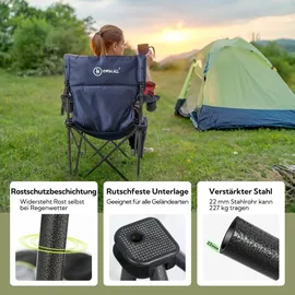 HOMECALL Campingstuhl Übergroßer Klappstuhl Blau