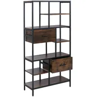 Mendler Regal HWC-P11 Standregal 150 x 81 x 33 cm Dunkelbraun