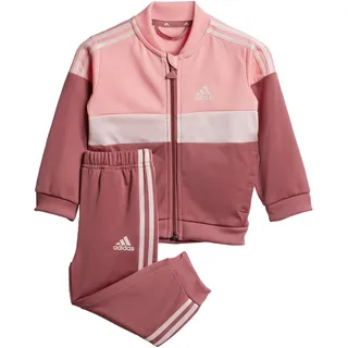 Adidas Tiberio 3-Streifen Colorblock Shiny Kids Trainingsanzug Semi Pink Spark / Sandy Pink / Preloved Crimson 80