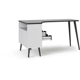 VCM Eckschreibtisch Napoli Weiß / Matt Schwarz