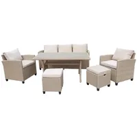 Green Spirit Rattan Gartenlounge Set Alpina II Braun