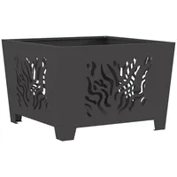 vidaXL Feuerstelle Quadrat Schwarz 60x60x40 cm Stahl
