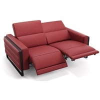 Sofanella 2-Sitzer Leder Deltona, Relaxsofa, Designsofa, Designer Couch, Italienisches Sofa, 2er Sofa rot