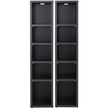 CARO-Möbel CD-Regal 20 x 17 x 186 cm Grau