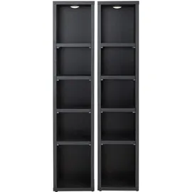 CARO-Möbel CD-Regal 20 x 17 x 186 cm Grau