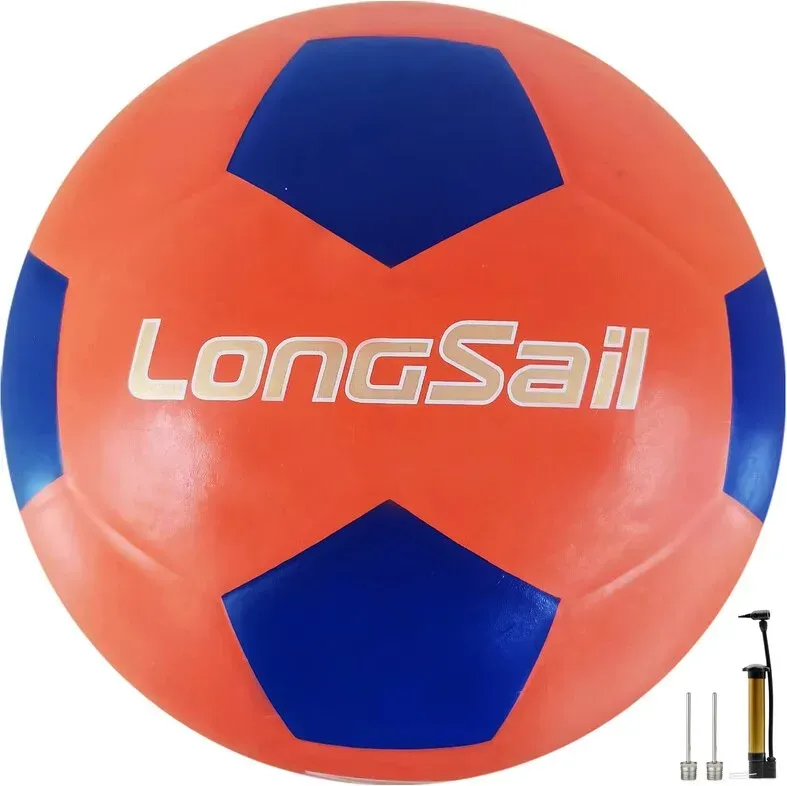LONGSAIL Hochwertiger Gummifußball Größe 3 Orange/Blau